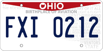 OH license plate FXI0212