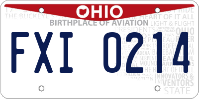 OH license plate FXI0214