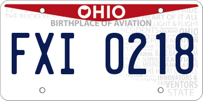 OH license plate FXI0218