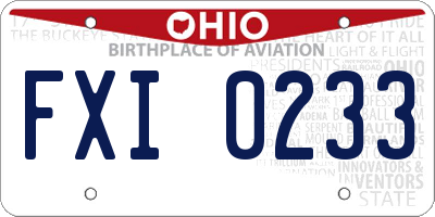 OH license plate FXI0233