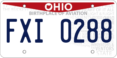 OH license plate FXI0288
