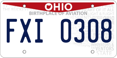 OH license plate FXI0308