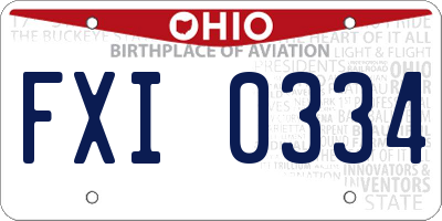 OH license plate FXI0334
