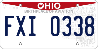 OH license plate FXI0338