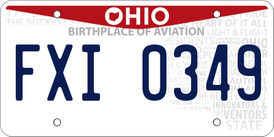 OH license plate FXI0349