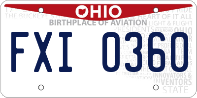 OH license plate FXI0360