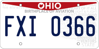 OH license plate FXI0366