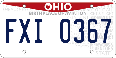 OH license plate FXI0367