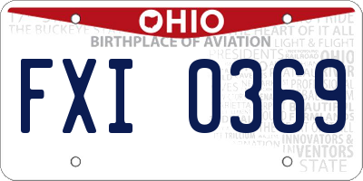 OH license plate FXI0369