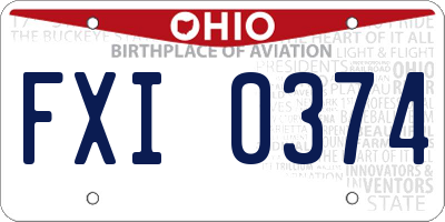 OH license plate FXI0374