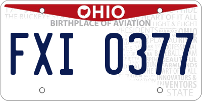 OH license plate FXI0377
