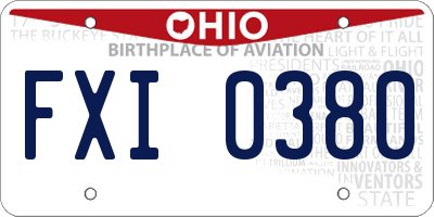 OH license plate FXI0380
