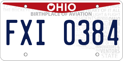 OH license plate FXI0384