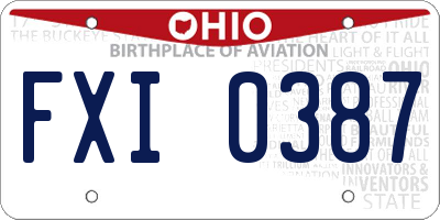 OH license plate FXI0387
