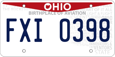 OH license plate FXI0398
