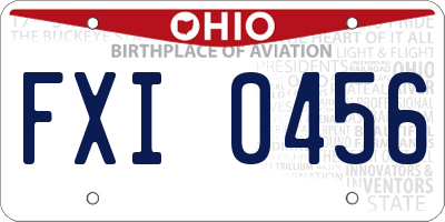 OH license plate FXI0456