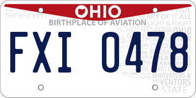 OH license plate FXI0478
