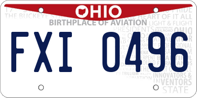 OH license plate FXI0496