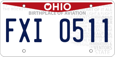 OH license plate FXI0511