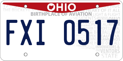 OH license plate FXI0517