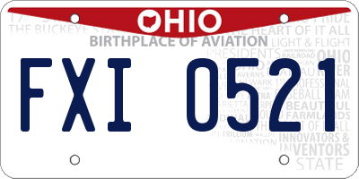 OH license plate FXI0521