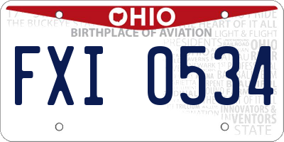 OH license plate FXI0534