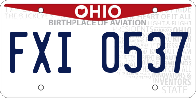 OH license plate FXI0537