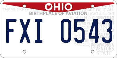 OH license plate FXI0543