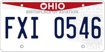 OH license plate FXI0546