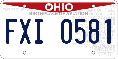 OH license plate FXI0581