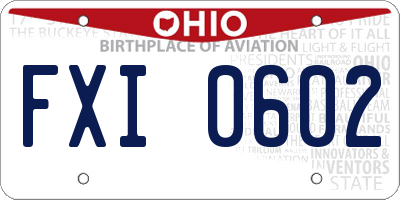 OH license plate FXI0602