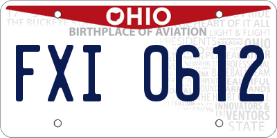 OH license plate FXI0612