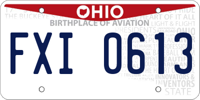 OH license plate FXI0613