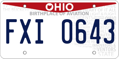 OH license plate FXI0643