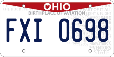 OH license plate FXI0698