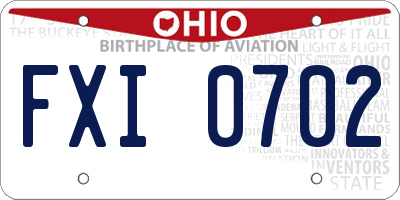 OH license plate FXI0702