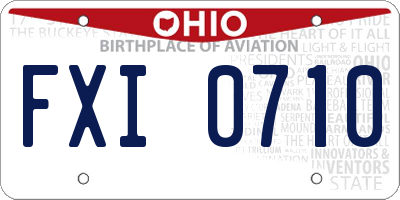 OH license plate FXI0710