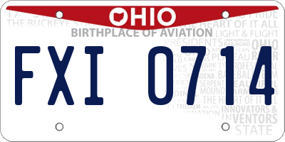 OH license plate FXI0714