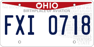 OH license plate FXI0718