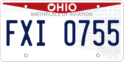 OH license plate FXI0755