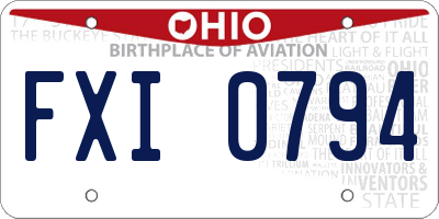OH license plate FXI0794