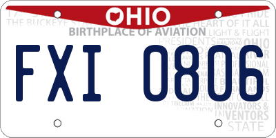 OH license plate FXI0806