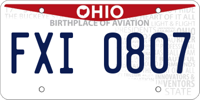OH license plate FXI0807