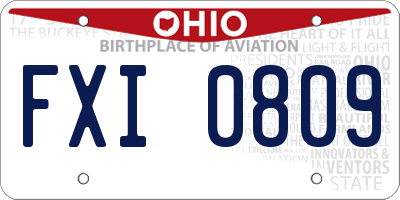 OH license plate FXI0809
