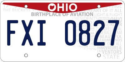 OH license plate FXI0827