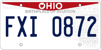 OH license plate FXI0872