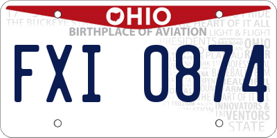 OH license plate FXI0874