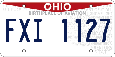 OH license plate FXI1127