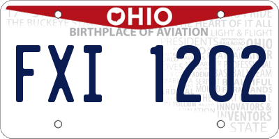 OH license plate FXI1202