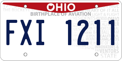 OH license plate FXI1211